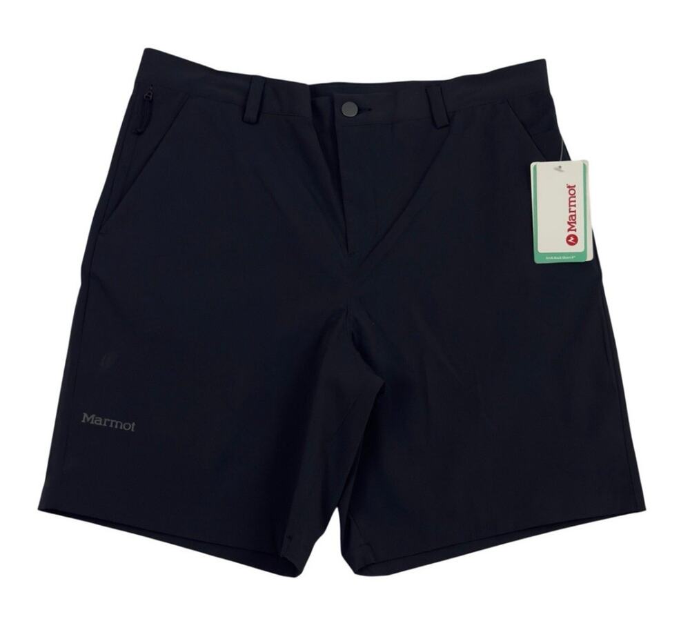 Marmot Shorts Mens 34 Black Arch Rock Stretch Nylon Hiking Travel Short 8” NWT